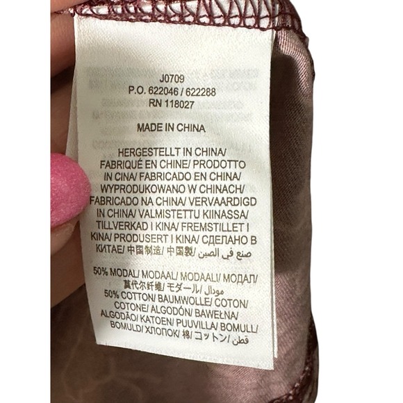 Boden Blouse Button Shirt Long Sleeve Horses Maroon Sz 10 Equestrian Top #DD3-5 - Picture 5 of 10